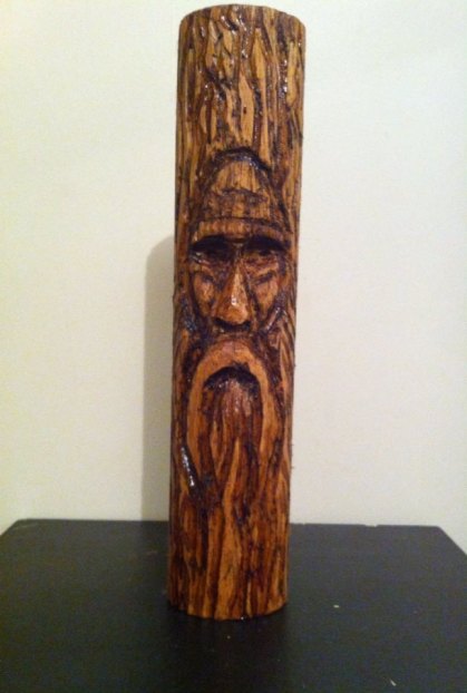 Carved from Rolling Pin, Wood Spirit 1